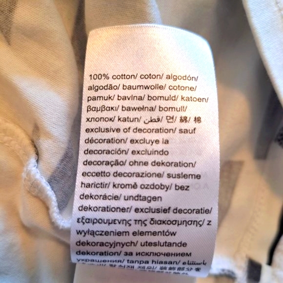 Calvin Klein Neutral Abstract Striped V-Neck Tee Size XL - Picture 5 of 5